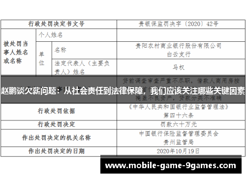 赵鹏谈欠薪问题:从社会责任到法律保障,我们应该关注哪些关键因素 赵鹏谈欠薪问题:从社会责任到法律保障,我们应该关注哪些关键因素